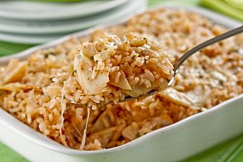 Arroz com Bacalhau e Farofa